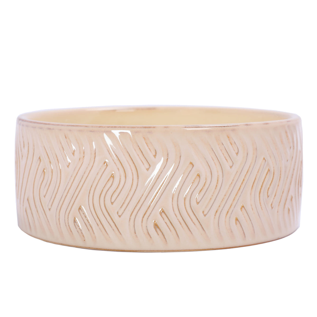 Sienna Filled Wax Ivory Ceramic Candle Bowl