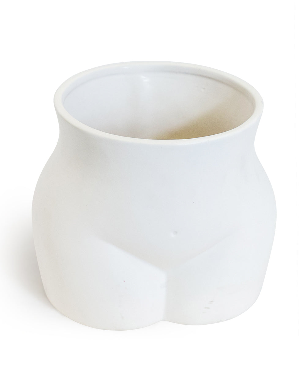 Matt White Large Booty Flower Pot/ Storage Jar