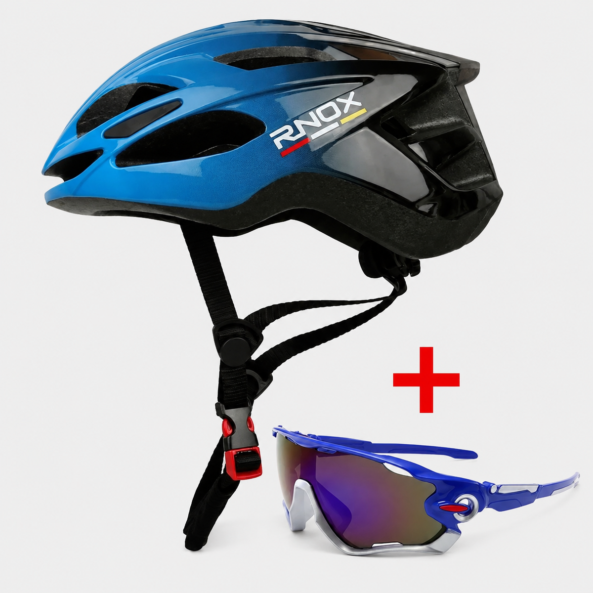 Helmet + Glasses — Blue (Birthday Gift)