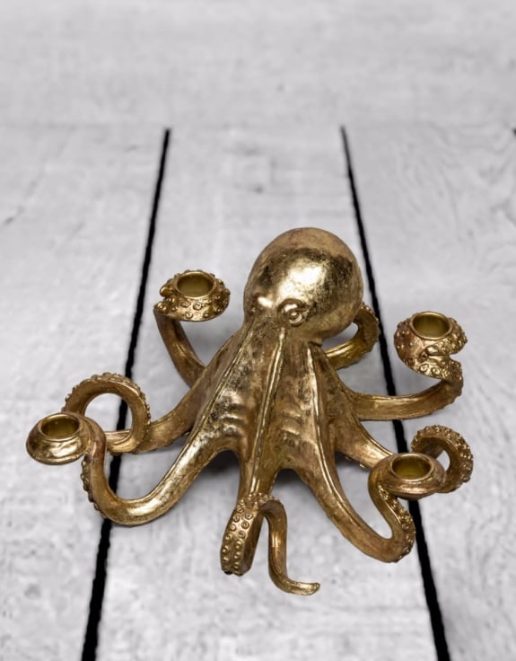 Gold Octopus Candle Holder