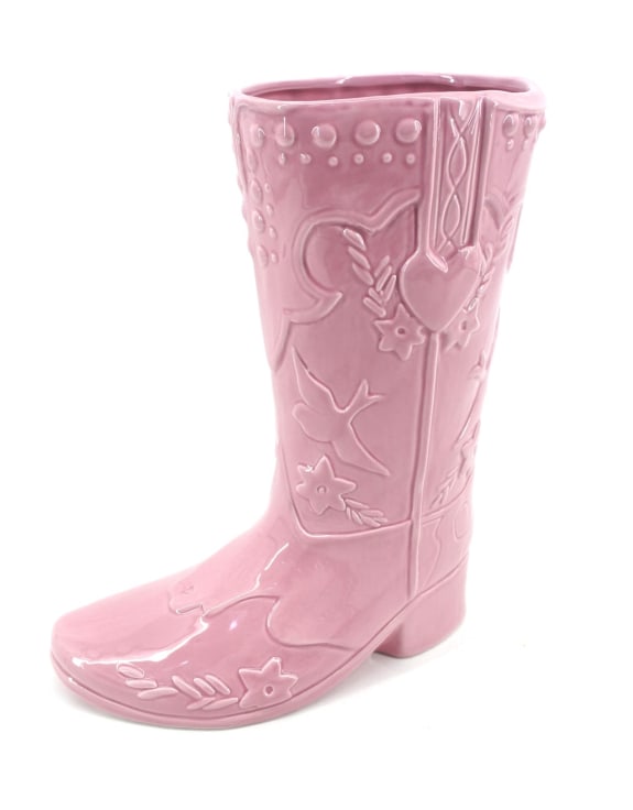 "Swiftie" Large Pink Cowboy Boot Ceramic Vase