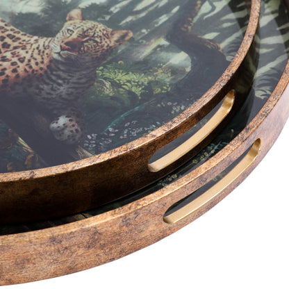 Set of 2 Lounging Leopards Decorative Trays