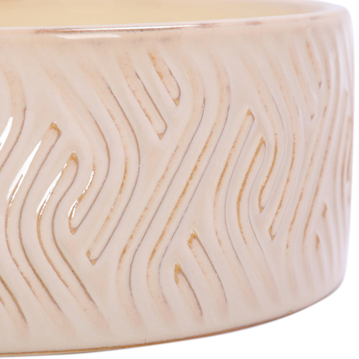 Sienna Filled Wax Ivory Ceramic Candle Bowl