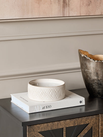 Sienna Filled Wax Ivory Ceramic Candle Bowl