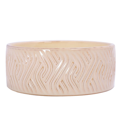 Sienna Filled Wax Ivory Ceramic Candle Bowl