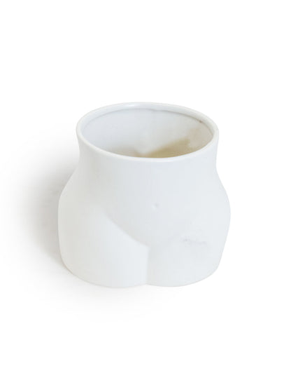 Matt White Medium Booty Flower Pot/ Storage Jar