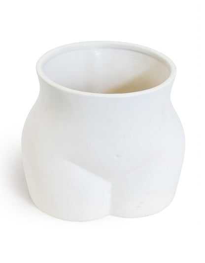 Matt White Large Booty Flower Pot/ Storage Jar